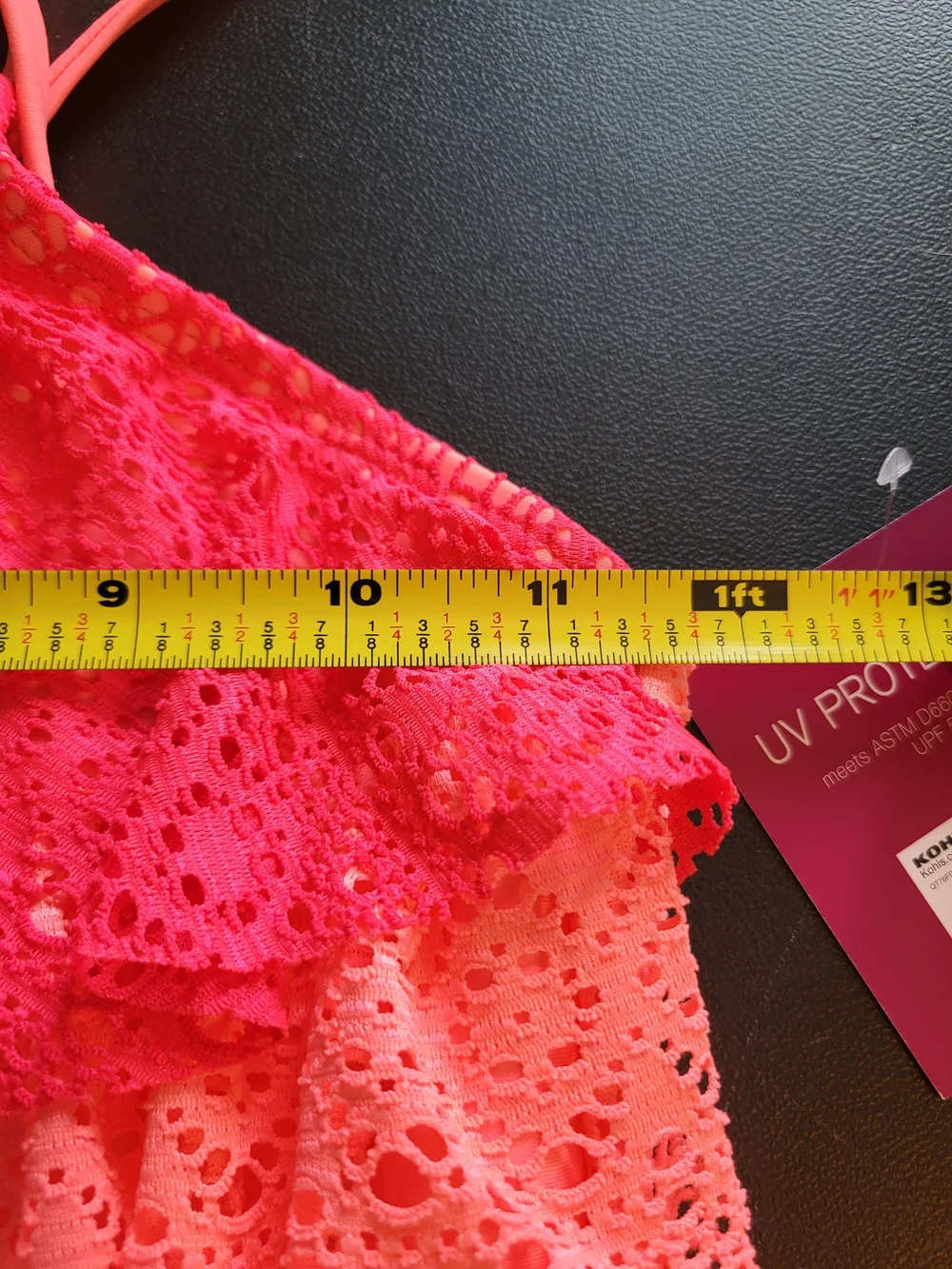 Girls Size 10 Crochet Style  2 Piece Tankini Swimsuit NWT Ombre Pink